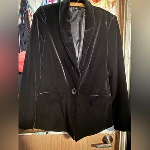 INC International Concepts Black Velvet Blazer
